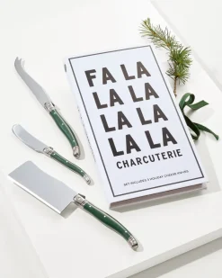 Tommy Bahama Fa-La-La Charcuterie Knives Set Green New