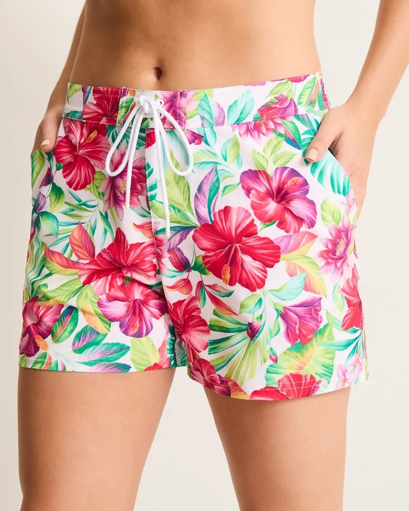 Tommy Bahama Fiesta Floral Beach Shorts White New