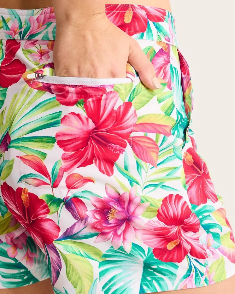 Tommy Bahama Fiesta Floral Beach Shorts White New