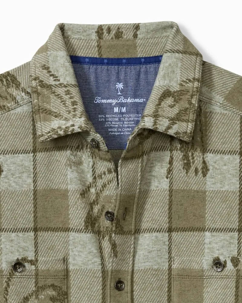 Tommy Bahama Fireside Palm Springs Stretch Flannel Shirt Tea Leaf Hot