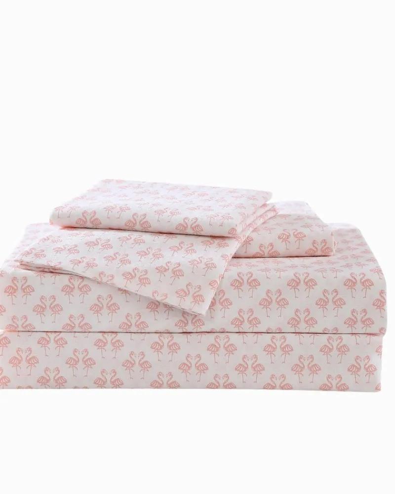 Tommy Bahama Flamingle 4-Piece Queen Sheet Set Pink Clearance