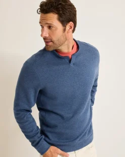Tommy Bahama Flip Coast Reversible Abaco Sweatshirt Blue Note Heather