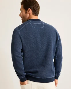 Tommy Bahama Flip Coast Reversible Abaco Sweatshirt Blue Note Heather