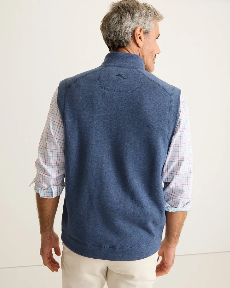 Tommy Bahama Flip Coast Reversible Vest Blue Note Heather Clearance