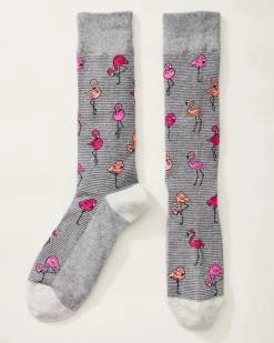 Tommy Bahama Flock N' Roll Socks Grey Heather Clearance