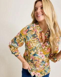 Tommy Bahama Flora Amora Long-Sleeve Silk Shirt Greek Olive