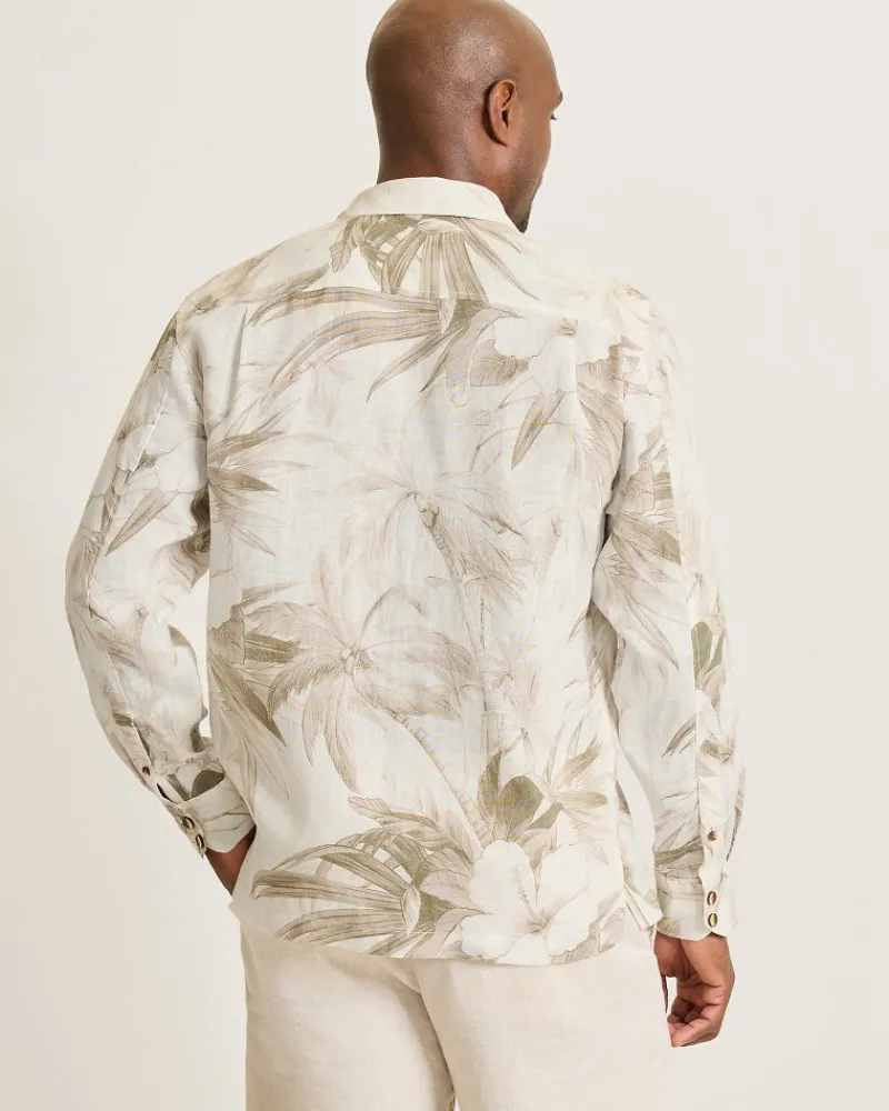 Tommy Bahama Flora Oasis Long-Sleeve Linen Shirt Pure Khaki