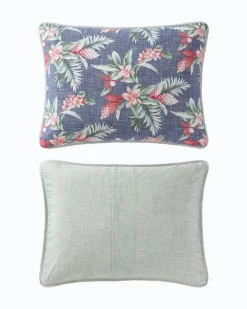 Tommy Bahama Floral Enchantment Reversible 3-Piece King Quilt Set Deep Blue Online