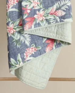 Tommy Bahama Floral Enchantment Reversible 3-Piece King Quilt Set Deep Blue Online