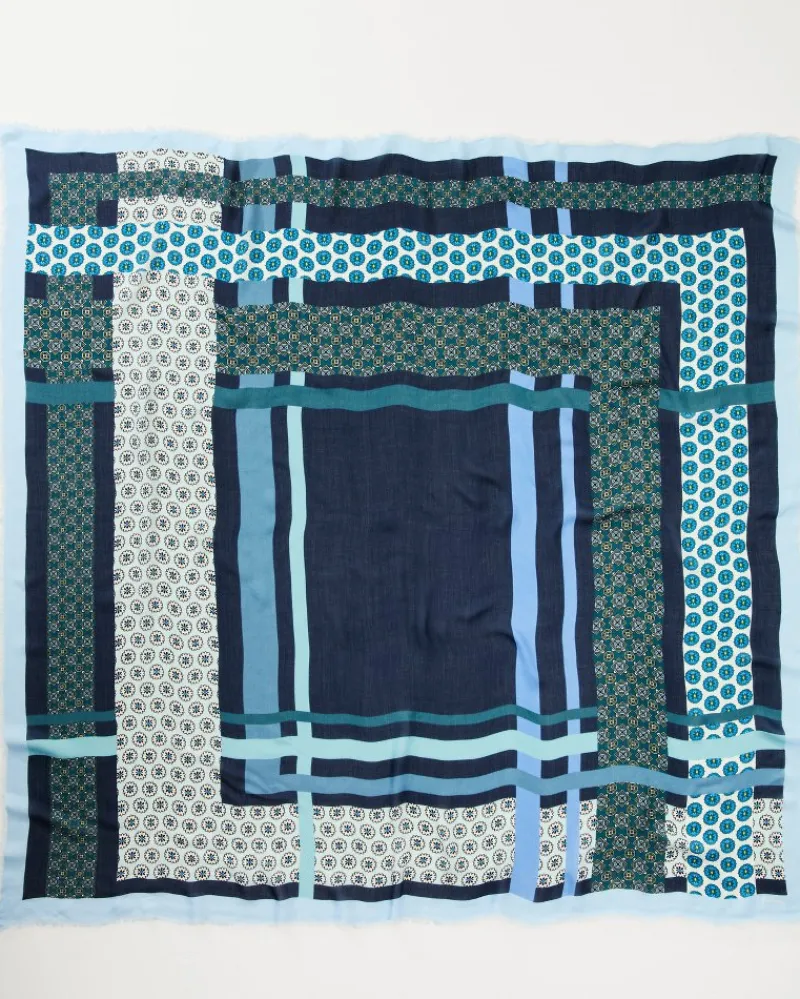Tommy Bahama Foulard Patch Square Scarf Navy Hot
