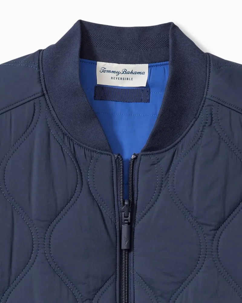 Tommy Bahama Fresno Flip Reversible Vest Ocean Deep Clearance