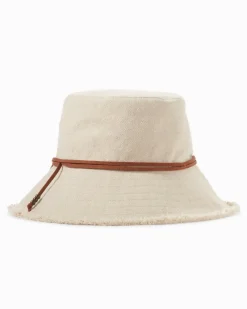 Tommy Bahama Fringed Bucket Hat Natural New