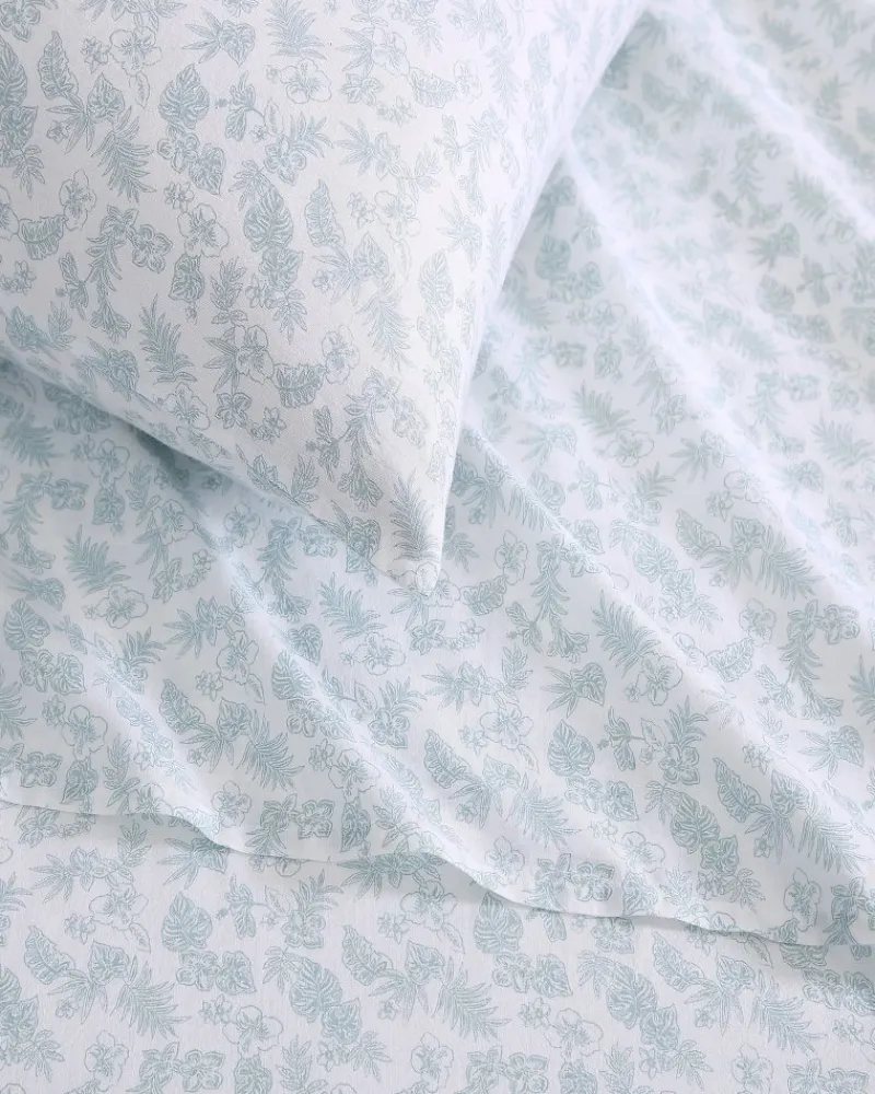 Tommy Bahama Hibiscus Bloom 4-Piece King Sheet Set Green Hot