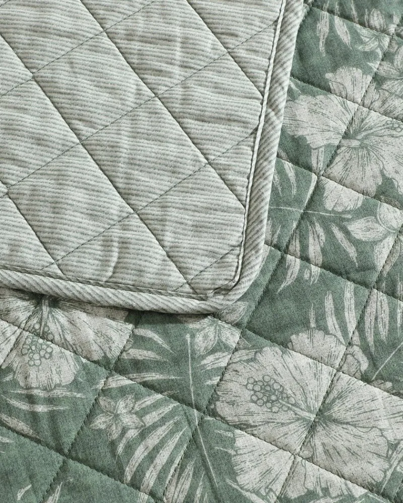 Tommy Bahama Hibiscus Reversible 3-Piece Full/Queen Quilt Set Jungle Outlet