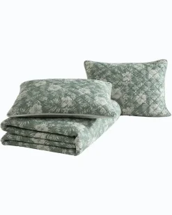 Tommy Bahama Hibiscus Reversible 3-Piece King Quilt Set Jungle New