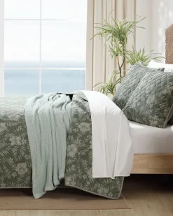Tommy Bahama Hibiscus Reversible 3-Piece King Quilt Set Jungle New
