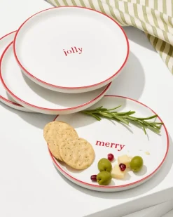 Tommy Bahama Holiday Appetizer Plates—Set of 4 Red Hot