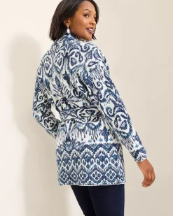 Tommy Bahama Ikat Cardigan Coconut New