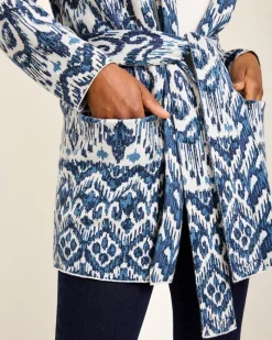 Tommy Bahama Ikat Cardigan Coconut New