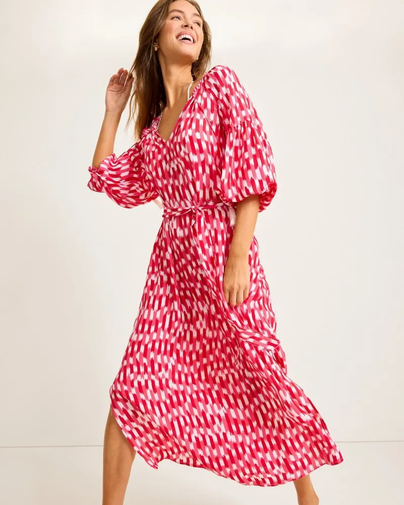 Tommy Bahama Ikat Stripe Midi Coverup Dress Red Hibiscus Online