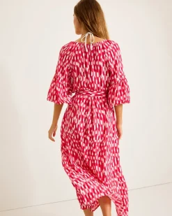 Tommy Bahama Ikat Stripe Midi Coverup Dress Red Hibiscus Online