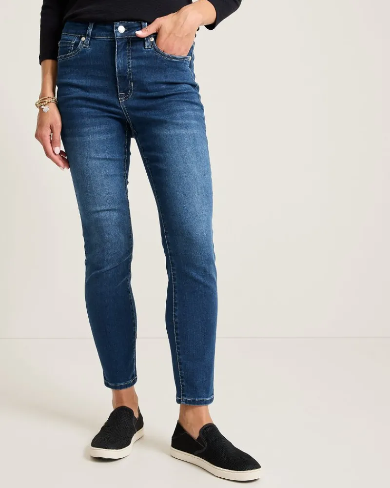 Tommy Bahama Indigo Palms™ High-Rise Skinny Ankle Jeans Sunset Blue Wash Clearance