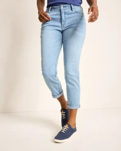 Tommy Bahama Indigo Palms™ Mid-Rise Boyfriend Jeans Light Bright Blue Wash Best