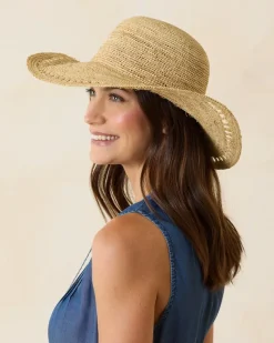 Tommy Bahama Isla Crochet Raffia Sun Hat Natural Clearance