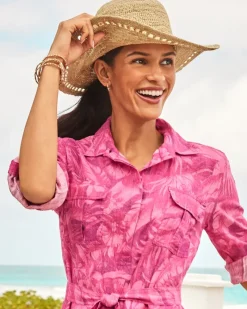 Tommy Bahama Isla Crochet Raffia Sun Hat Natural Clearance