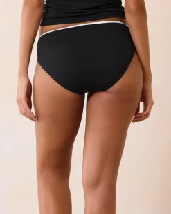 Tommy Bahama Island Cays Cabana High-Waist Bikini Bottoms Black Hot