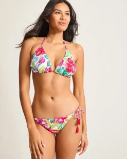 Tommy Bahama Island Cays Fiesta Reversible Triangle Bikini Top Pink Maui Rev Sale