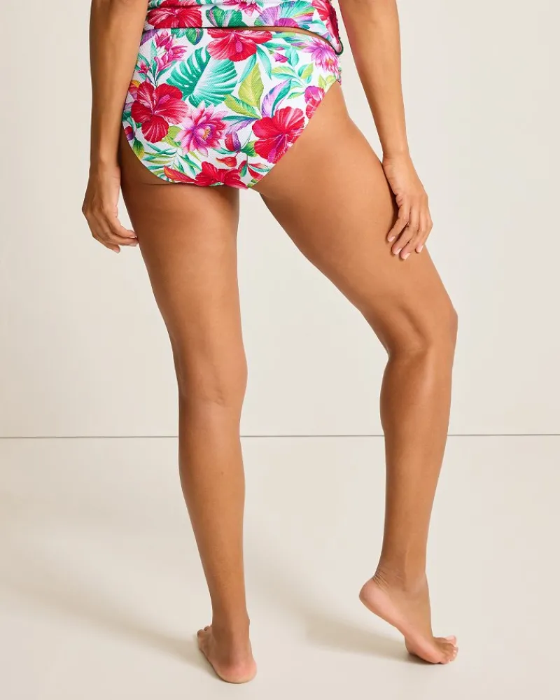 Tommy Bahama Island Cays Fiesta Reversible Shirred Hipster Bikini Bottoms White Rev Online