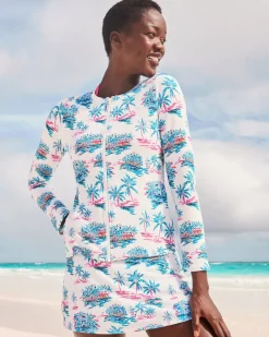 Tommy Bahama Island Cays Tropical Oasis Rash Guard White New