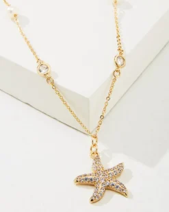 Tommy Bahama Island Essence Starfish Pearl Necklace Gold Clearance