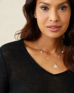 Tommy Bahama Island Essence Starfish Pearl Necklace Rose Gold Hot