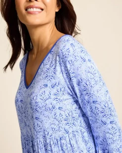 Tommy Bahama Jersey 3/4-Sleeve Short Sleep Dress Periwinkle New