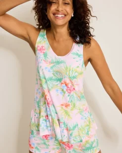 Tommy Bahama Jersey Tank & Shorts Pajama Set Pale Pink New