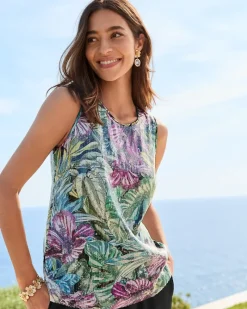 Tommy Bahama Jungle Jewels Sequin Shell Top Black Best