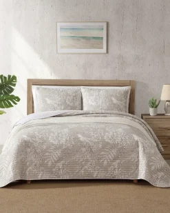 Tommy Bahama Jungle Toile Reversible 3-Piece King Quilt Set Beige Online