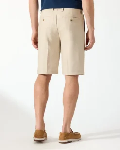 Tommy Bahama Latigo Beach Linen-Blend Pleated 10-Inch Shorts Stone Khaki Discount