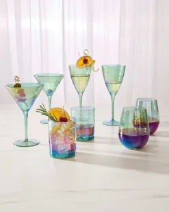Tommy Bahama Luster Wine Glasses — Set of 2 Light Blue Hot
