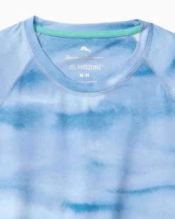 Tommy Bahama Malibu Fronds Crew IslandZone® Rash Guard Blue Canal Discount