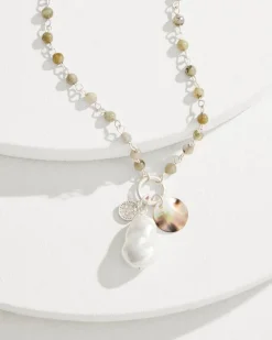 Tommy Bahama Marco Island Shell and Mother of Pearl Pendant Necklace Silver Online