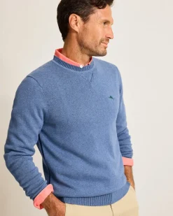Tommy Bahama Marlin Luxe Crew Sweater Dutch Blue Hthr Clearance