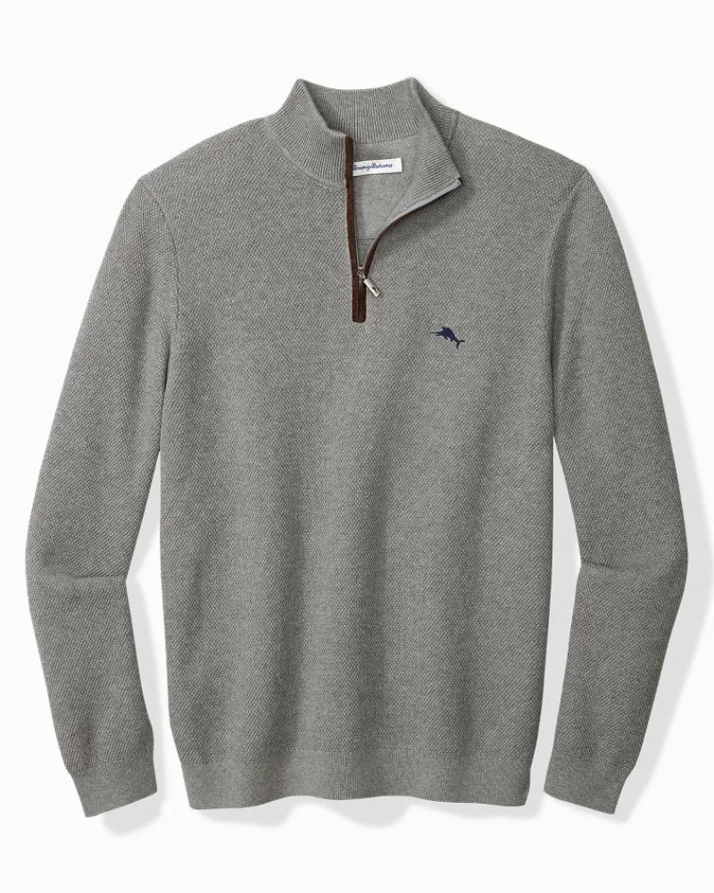 Tommy Bahama Marlin Luxe Half-Zip Sweater Carbon Grey Heather