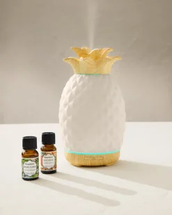 Tommy Bahama Ceramic Pineapple Diffuser Oil Refill Set Maui Mango Clearance