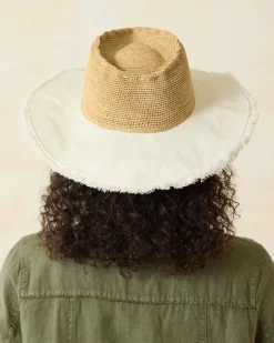 Tommy Bahama Melissa Lux Fringe Raffia Hat Natural/White/Silver Online