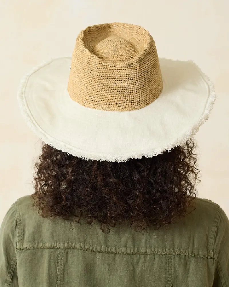 Tommy Bahama Melissa Lux Fringe Raffia Hat Natural/White/Silver Online