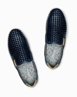 Tommy Bahama Men's OluKai® Lae'ahi Lauhala Slip-On Sneakers Trench Blue New