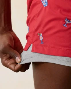 Tommy Bahama Naples Rita Rumble 6-Inch Swim Trunks Lollipop Red Outlet
